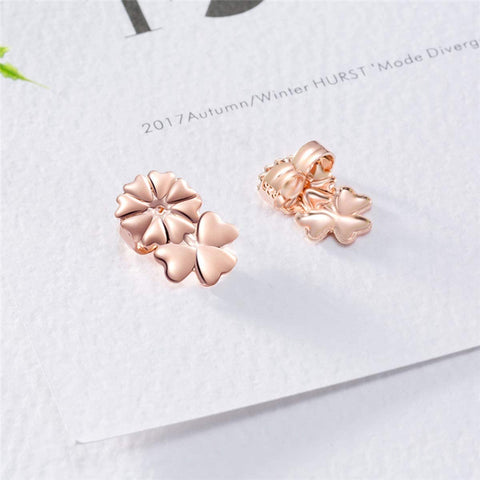 Clover Style arrings 6 Pair Rose Gold Plated