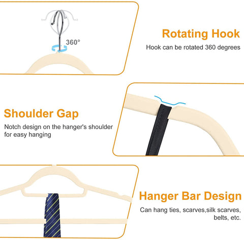 BAGAIL Pack of 80 Velvet Hangers
