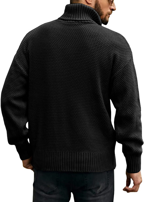 Men's Turtleneck Loose Fit Knit Sweaters
