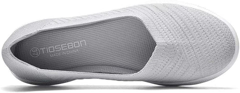 konhill Women's Slip on Flat-Comfy Walking Nurse Shoes
