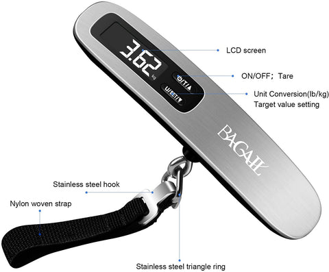 BAGAIL 8 Set Packing Cubes+Digital Luggage Scale