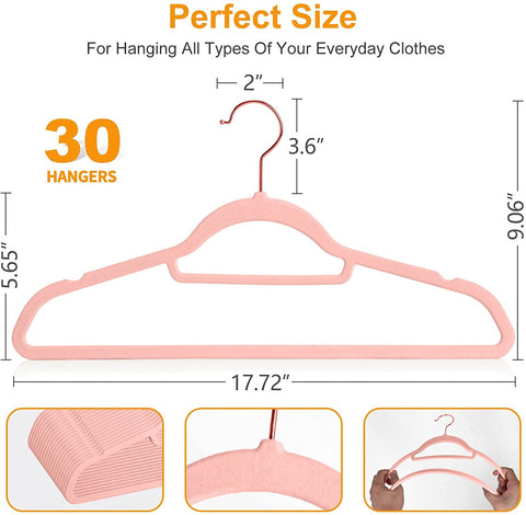 BAGAIL Pack of 60 Velvet Hangers