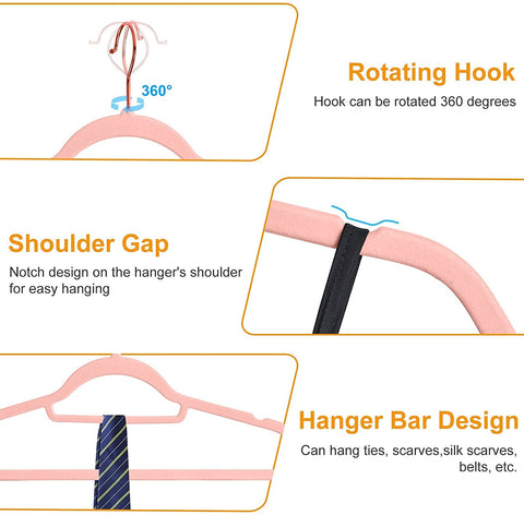 BAGAIL Pack of 100 Velvet Hangers