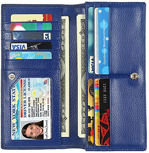 Lavemi RFID Blocking Ultra Slim Real Leather Credit Card Holder Clutch Wallets for Women