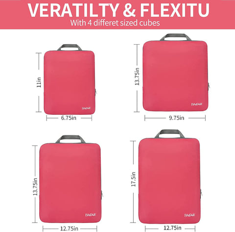 Bagail 4 Set Compression Packing Cubes+8 Set Packing Cubes