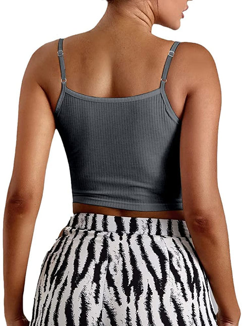 Women's Tank Scoop Neck Henley Adjustable Tank Tops Sleeveless Button Down Shirts