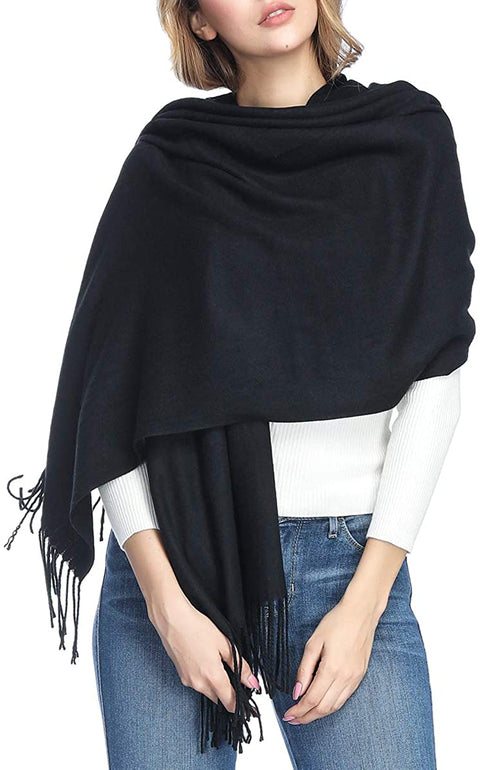 Extra Large Thick Soft Cashmere Wool Shawl Wraps for Women - PoilTreeWing Pashmina Scarf