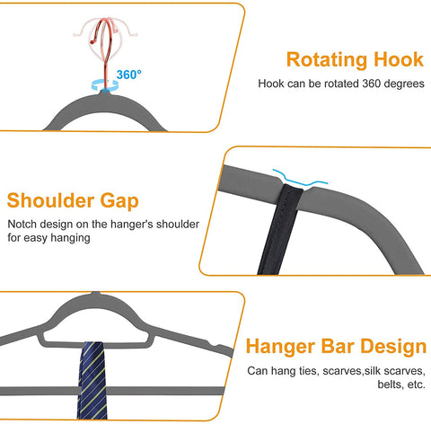 BAGAIL Pack of 80 Velvet Hangers