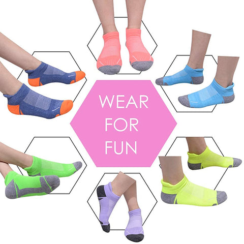 Womens Athletic Ankle Sports Running Low Cut Tab Cushioned Socks 6 Pack
