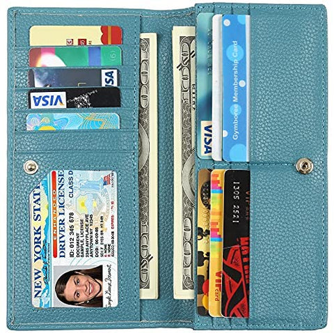 Lavemi RFID Blocking Ultra Slim Real Leather Credit Card Holder Clutch Wallets for Women