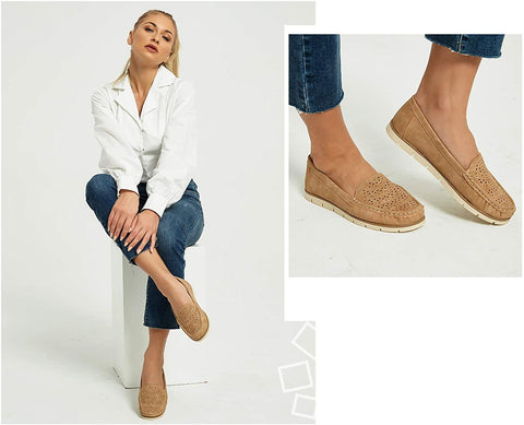 Womens Penny Loafers Breathable Slip on Flat Shoes Moccasins