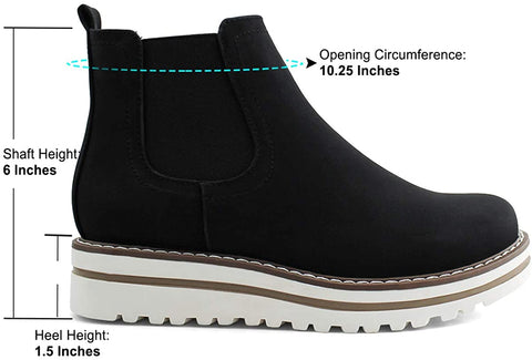 Womens Chelsea Elastic Ankle Boots Waterproof Flat Boots