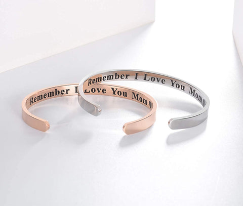 Stainless Steel Cuff Bracelet Engraved