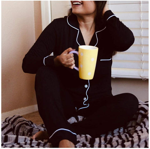 INNERSY Women's Soft Pajamas Set Silky Sleepwear 2 Piece Long Sleeve Party Pjs