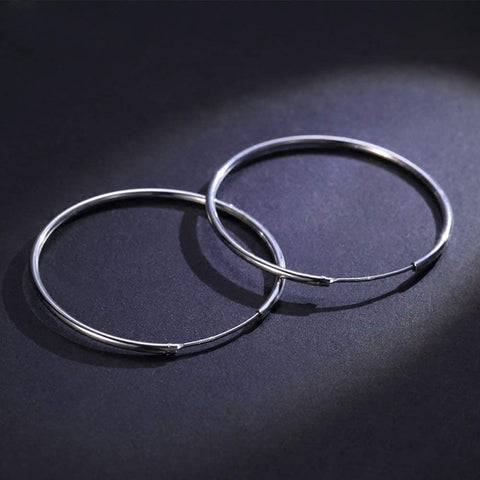 50mm 925  Silver Hoop Earrings for Women