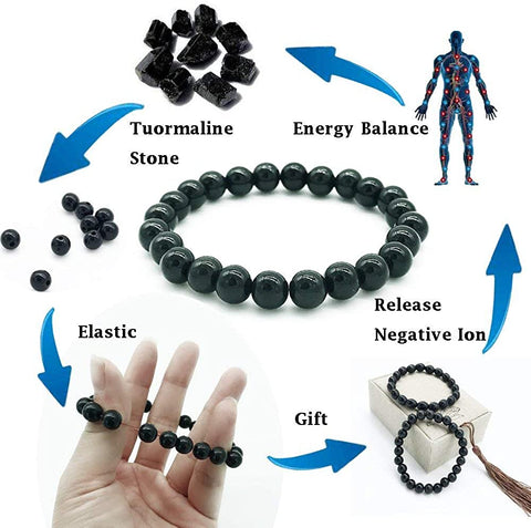 Hematite Magnetic Natural Healing Stones Elastic Bracelet