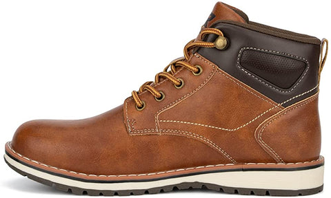 X RAY Footwear Ricky Boy’s Fashion, Classic Faux Combat Leather Ankle-High Boots, Round toe, Thermoplastic rubber Outsole