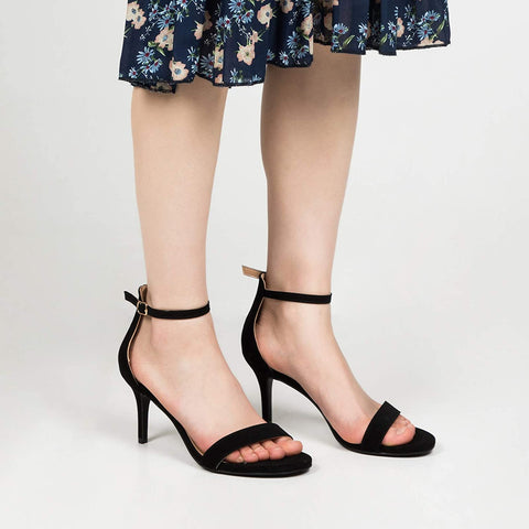 mysoft Women's Stilettos Pump Heel Sandals Ankle Strap Open Toe