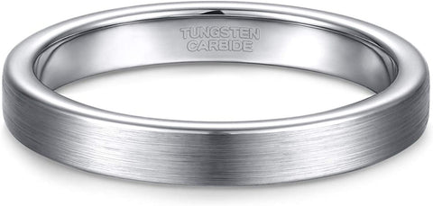TRUMIUM 3mm 5mm Tungsten Rings for Women Mens Rose Gold/Silver Brushed Thin Engagement Wedding Band Comfort Fit Size 4-12