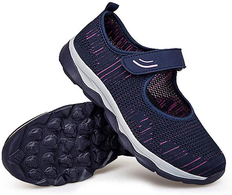 FitVille Slip On Shoes for Women Slipon Walking Shoes Lightweight Breathable Synthetic Fabric Soft Memory Foam Sole for Indoor Outdoor