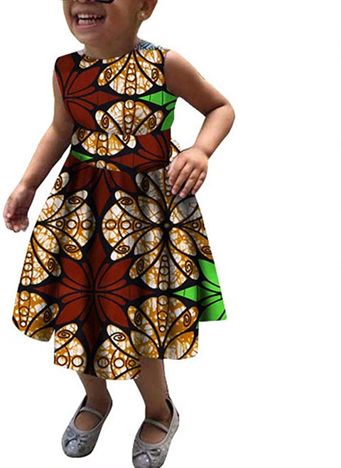 XIAOHUAGUA African Print Dresses for Women Girls Big Size Casual Swing Beach Skirt