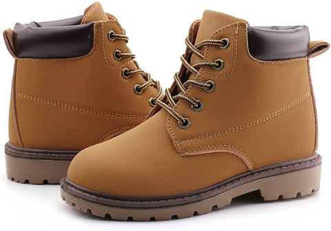 Kids Lace-Up Ankle Boots Boy Girl Waterproof Outdoor Workboots