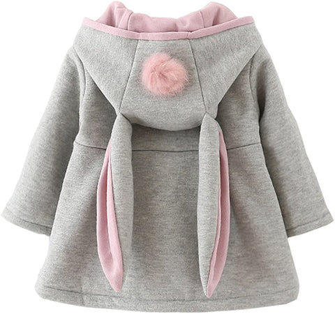 Baby Girls Winter Autumn Cotton Warm Jacket Coat (1T, Gray)