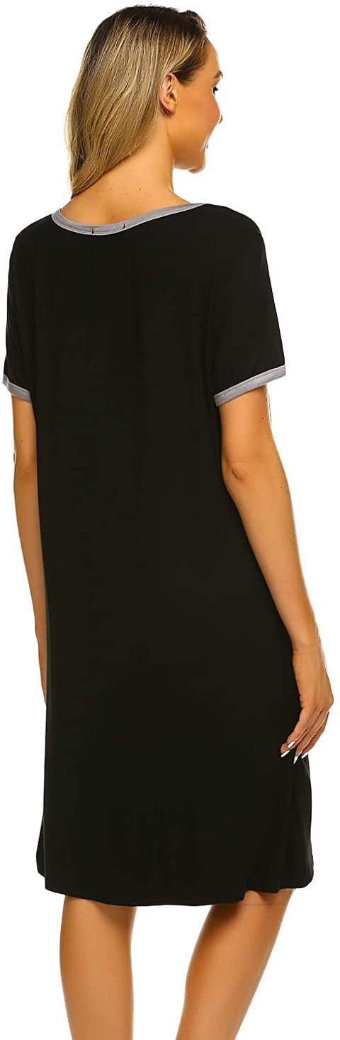 Women Zip-up Bathrobes Short Nightgown