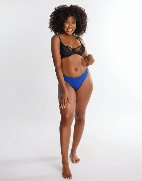 INNERSY Women's Nylon Stretchy Thongs Panties Ribbed Knit G String Underwear 5-Pack