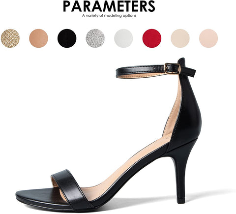 mysoft Women's Stilettos Classic Strappy Open Toe Pump Heel Sandals