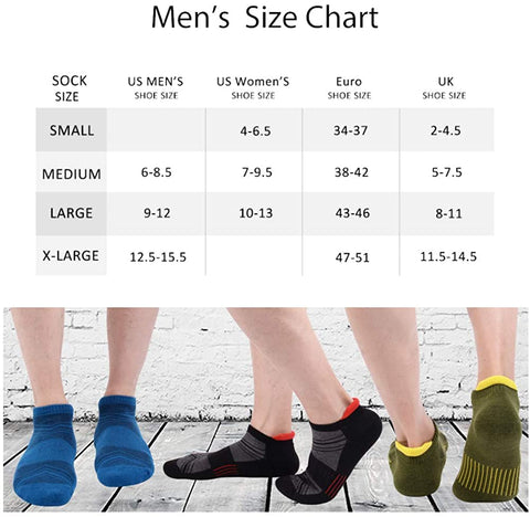 Mens Ankle Low Cut Athletic Tab Socks for Men Sport Comfort Cushion Sock 6 Pack