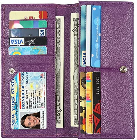 Lavemi RFID Blocking Ultra Slim Real Leather Credit Card Holder Clutch Wallets for Women