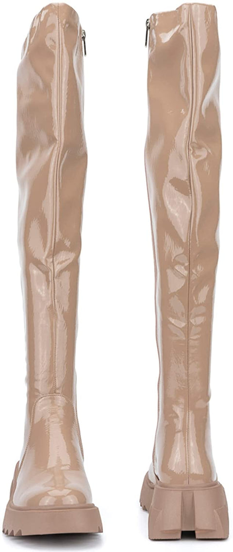 Torgeis Women's Alfie Fashion, Supple faux leather, Zipper Tall Boot, Round Toe, Thermoplastic rubber Outsole