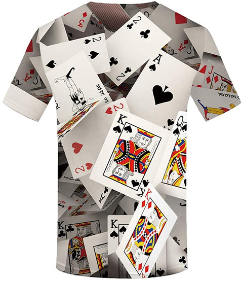 Unisex Poker Shirts Funny 3D Printed Graphics Casino Tshirt Deck of Card Shirt