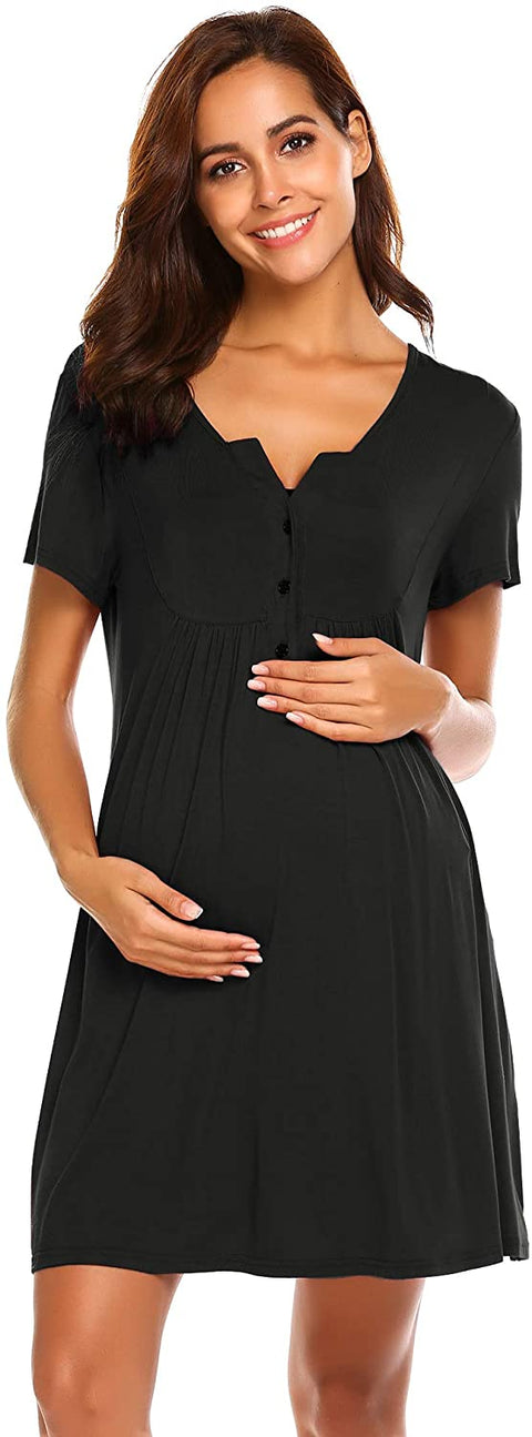 Labor and Delivery Gown, Nursing Nightgown, Maternity Nightgowns for Hospital Short
