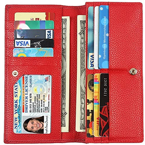 Lavemi RFID Blocking Ultra Slim Real Leather Credit Card Holder Clutch Wallets for Women