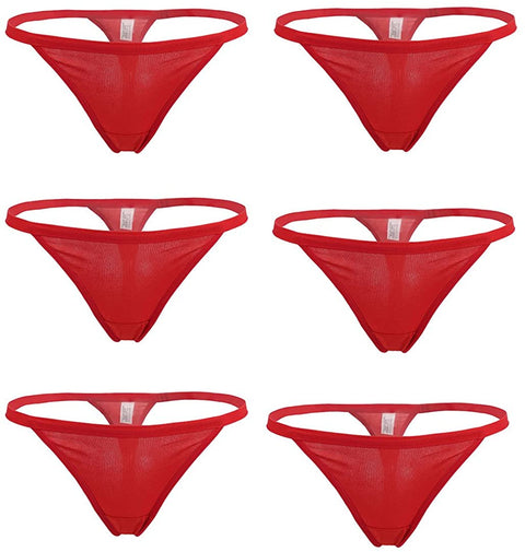 Women Cotton Low Rise Soft Breathable T-Back G-String Thong Panties Multi Packs