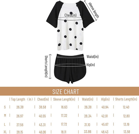 Women's Short Pajamas Set Short Sleeves and Shorts Lounge Bamboo Viscose Pajamas Set 2 Piece
