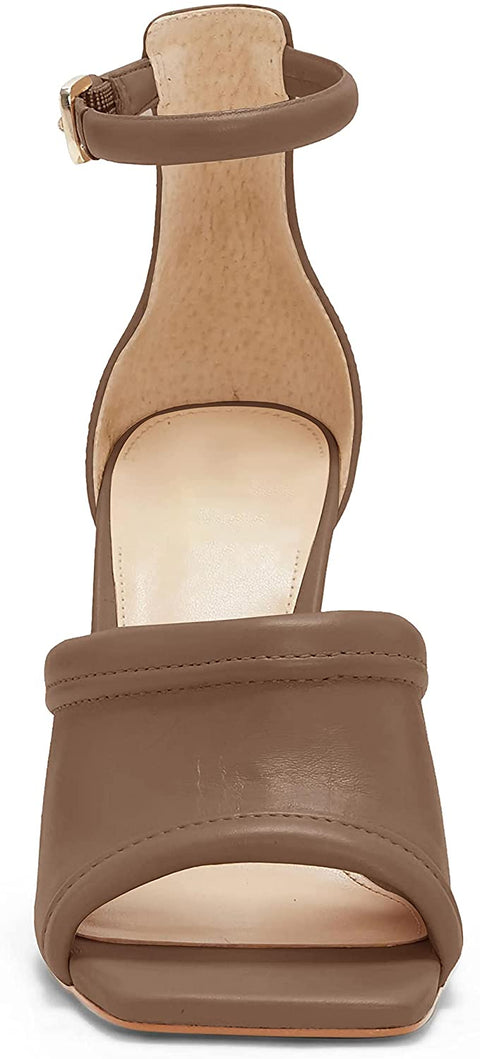 Womens Peep Toe Stiletto Heeled Sandals Ankle Strap Slip On Buckle Slides Kitten Heel Pump Comfortable Shoes