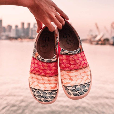 UIN Women's Bodhi Leaf Slip On Summer Spring Canvas Fashion Sneaker Art Painted Shoes (9)