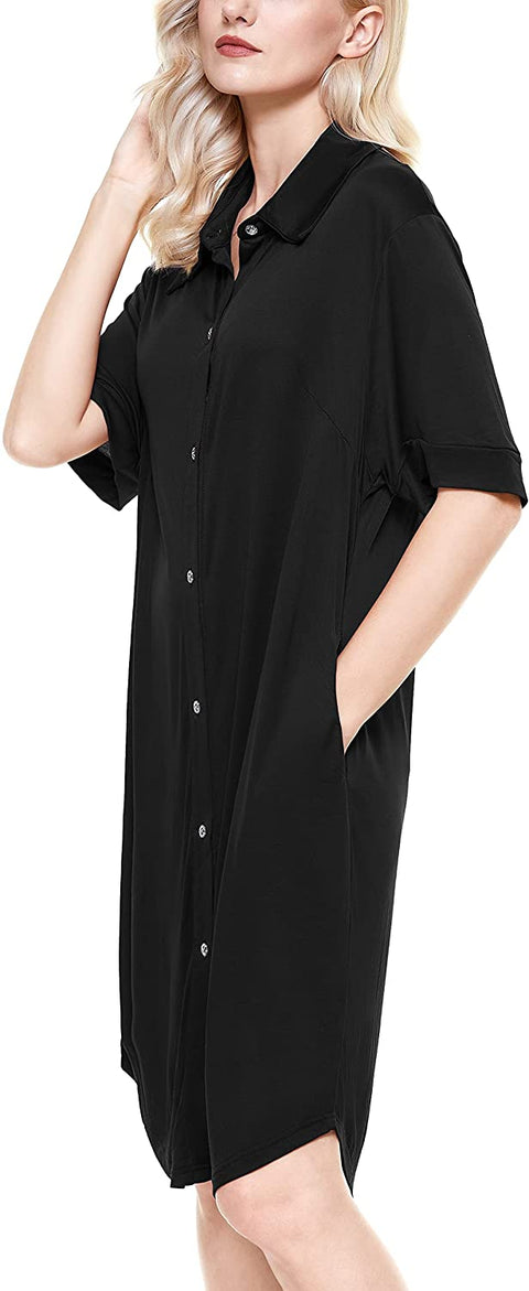 Womens Pajama Sets Soft Loungewear Set Short Sleeve Button Sleepwear Two-Piece Pj Sets Nightwear Pajamas for Women