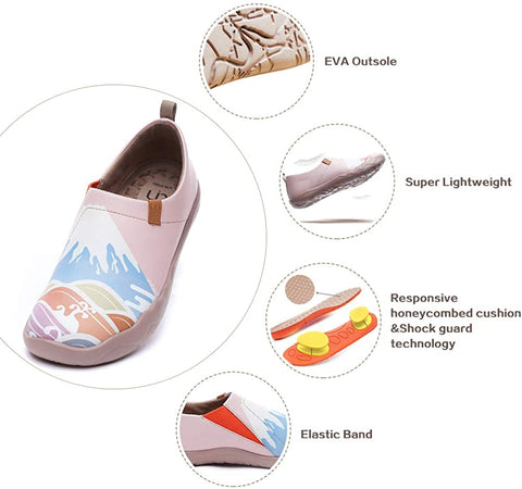 UIN Women's Men's Slip On Casual Shoes Art Travel Painted Comfortable Walking Loafer Sneakes Janpanese Art Style