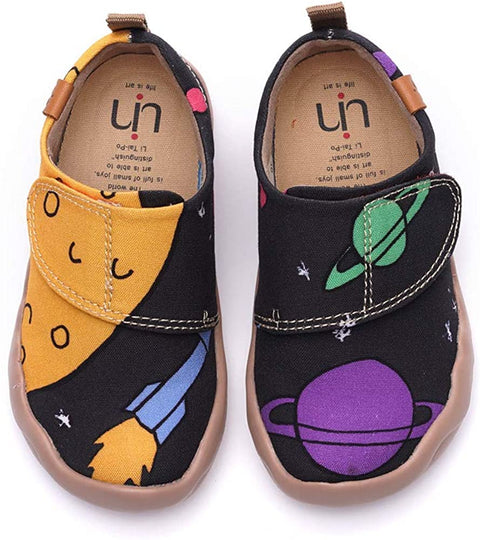 UIN Kids' Fashion Sneaker Colorful Painted Art Funny Walking Casual Loafers Universe (8C)
