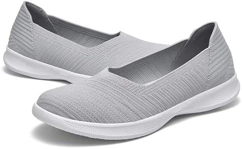 konhill Women's Slip on Flat-Comfy Walking Nurse Shoes