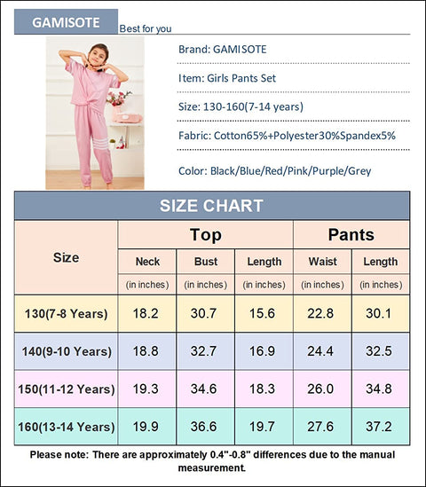 Kids Girls 2 Piece Outfit Sets Striped Crop Tops And Sweatpants Athletic Summer Tracksuit