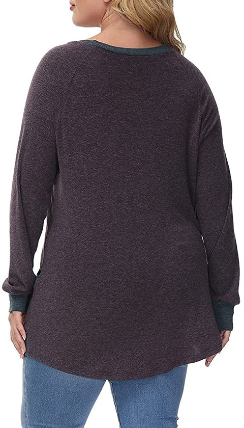 Plus Size Sweatshirts for Women No Hood Crewneck Pullover Long Sleeve Tops Fall Casual Tunic Sweatshirt