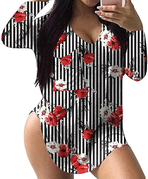 Plus Size Long Sleeve Tops for Women Floral Sexy Work Casual Womens Fall Tee Shirts