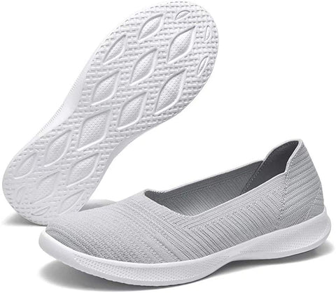 konhill Women's Slip on Flat-Comfy Walking Nurse Shoes