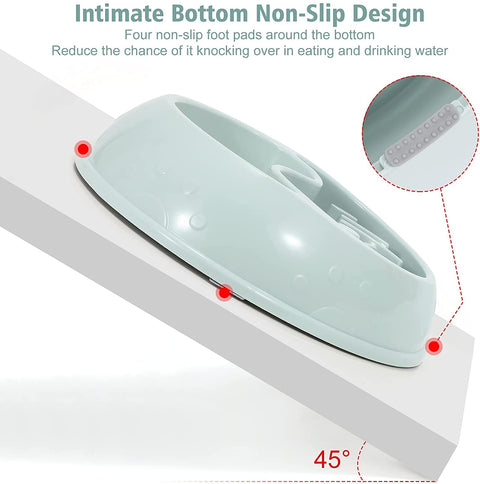 Slow Feeder Dog Bowls, XZQTIVE Newest 2 in 1 Double Dog Bowl for Food and Water, Interactive Bloat Stop Pet Bowl Anti-Gulping Slow Eating Non Slip Non-Toxic Healthy Design