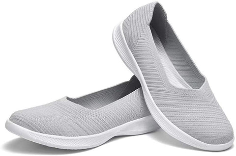 konhill Women's Slip on Flat-Comfy Walking Nurse Shoes
